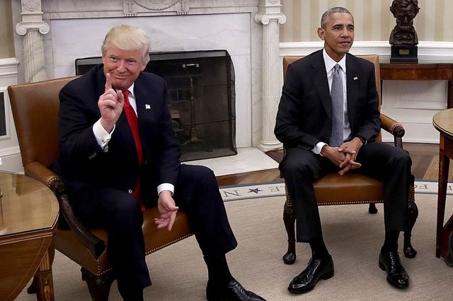 President-elect Trump meeting with President Obama in the White House two days following the election.